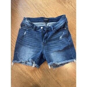 Judy Blue Jean Shorts Womens Medium Denim Cut-Offs Distressed JB15292MD